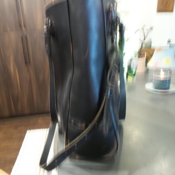 FOSSIL HEAVY GLOVE EATHER DARK BROWN DISTRESSED LG TOTE BAG - Picture 4 of 7